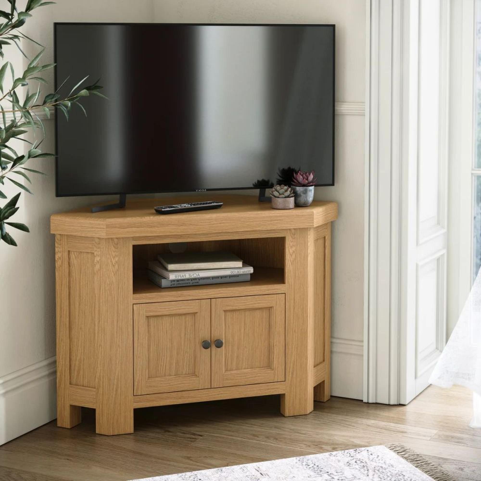 Normandy TV Unit - 2 Door Corner - Oak