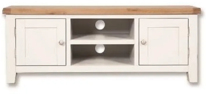 Perth TV Unit - 134cm - White and Wood