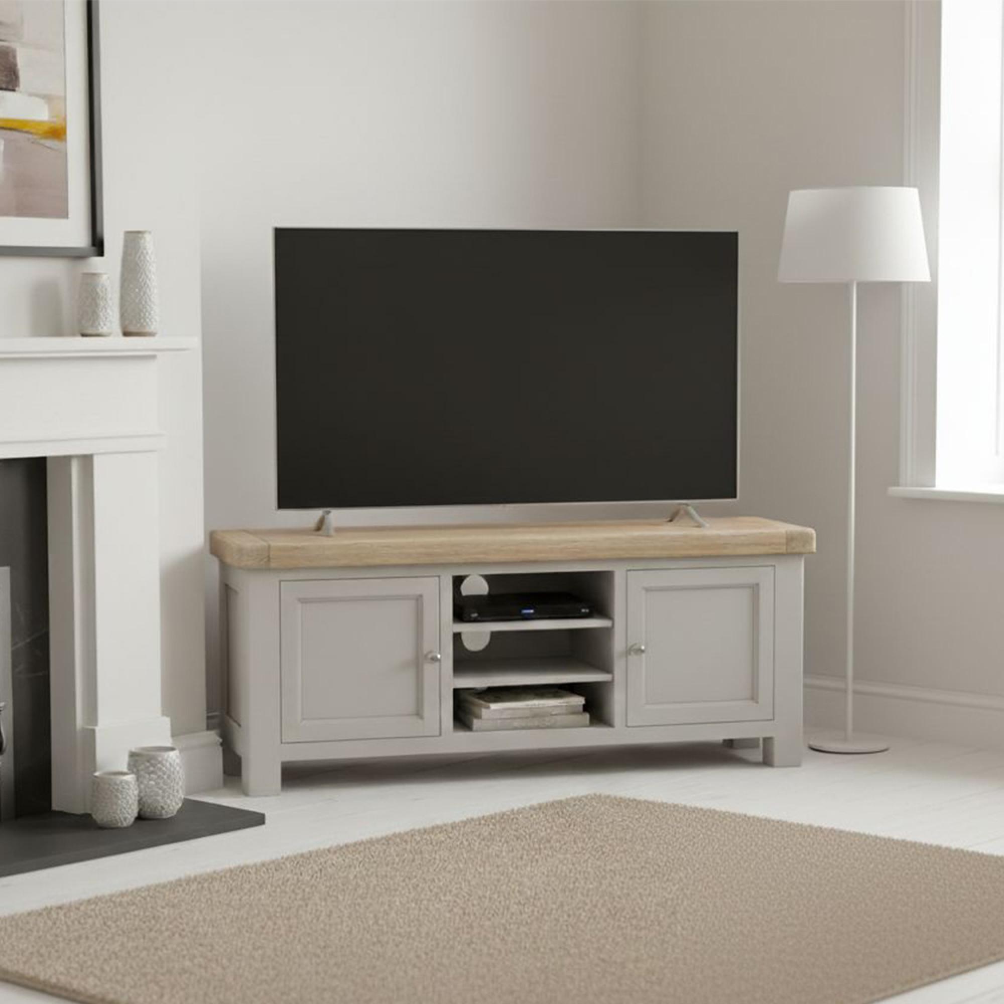 Salcombe TV Unit - 2 Door - Grey Oak