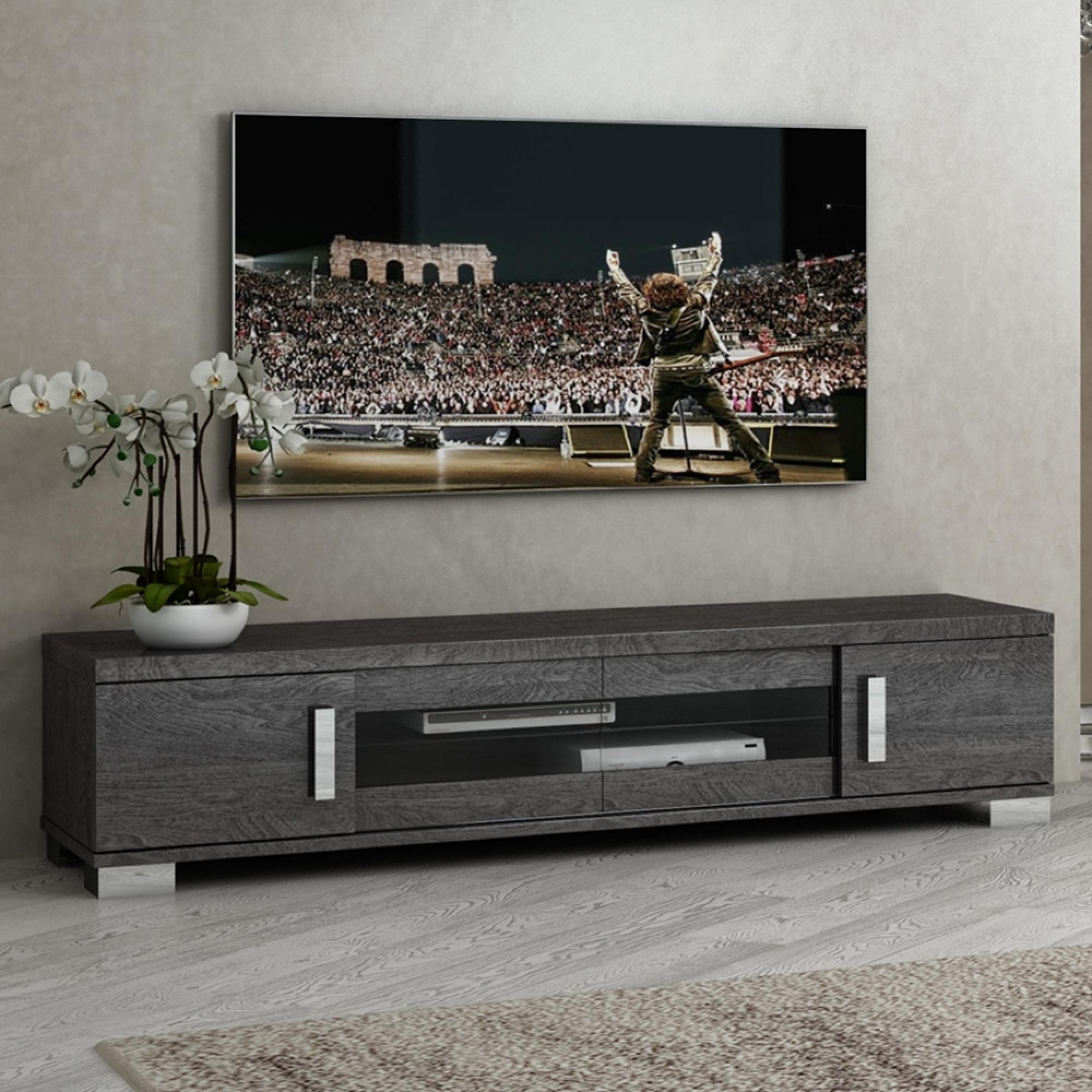 Status Sarah Day TV Unit - 202cm - 4 Sliding Door - Grey Birch