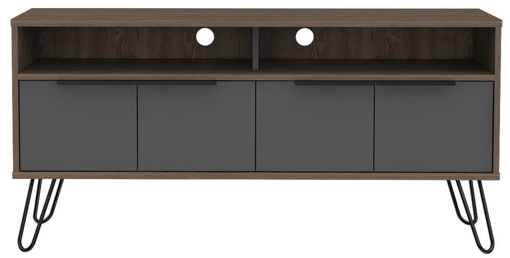 Vegas TV Unit - Grey - Hairpin Legs
