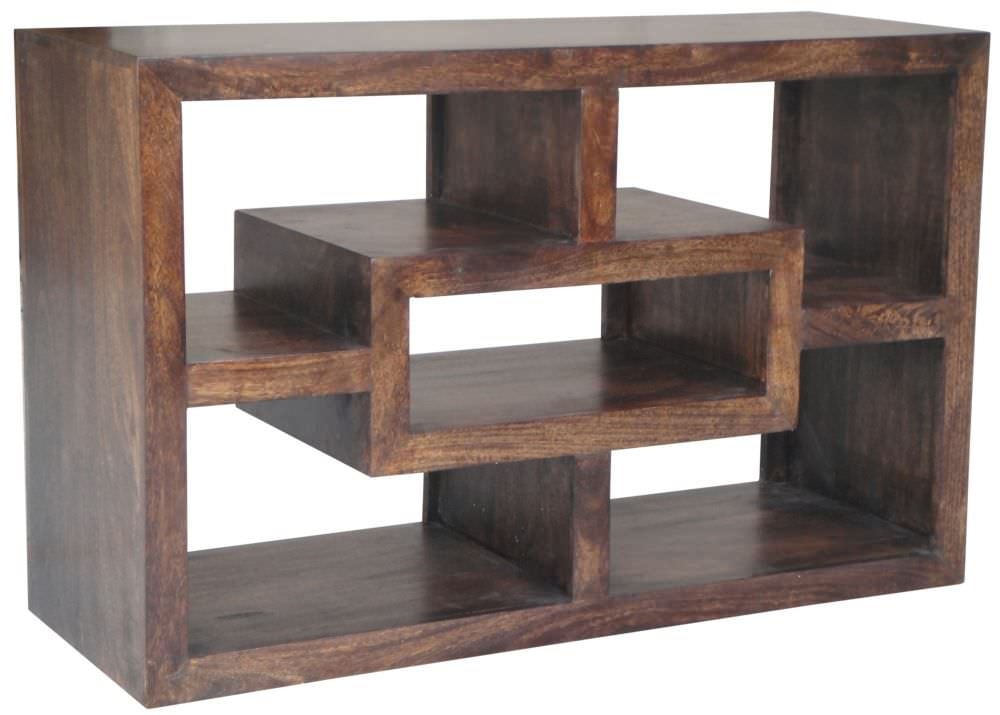Yoga TV Unit - 110cm - Multi Shelf - Dark Wood