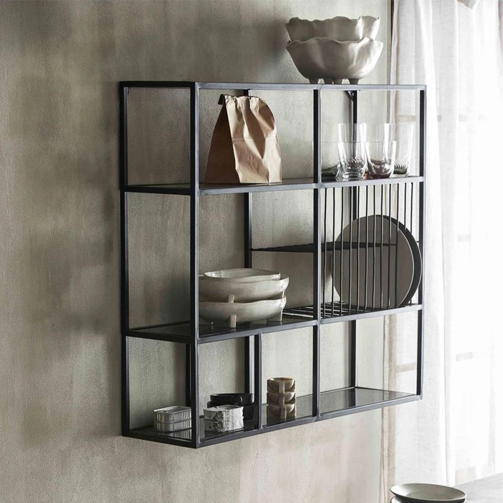 Rur Wall Shelf - Black - Glass