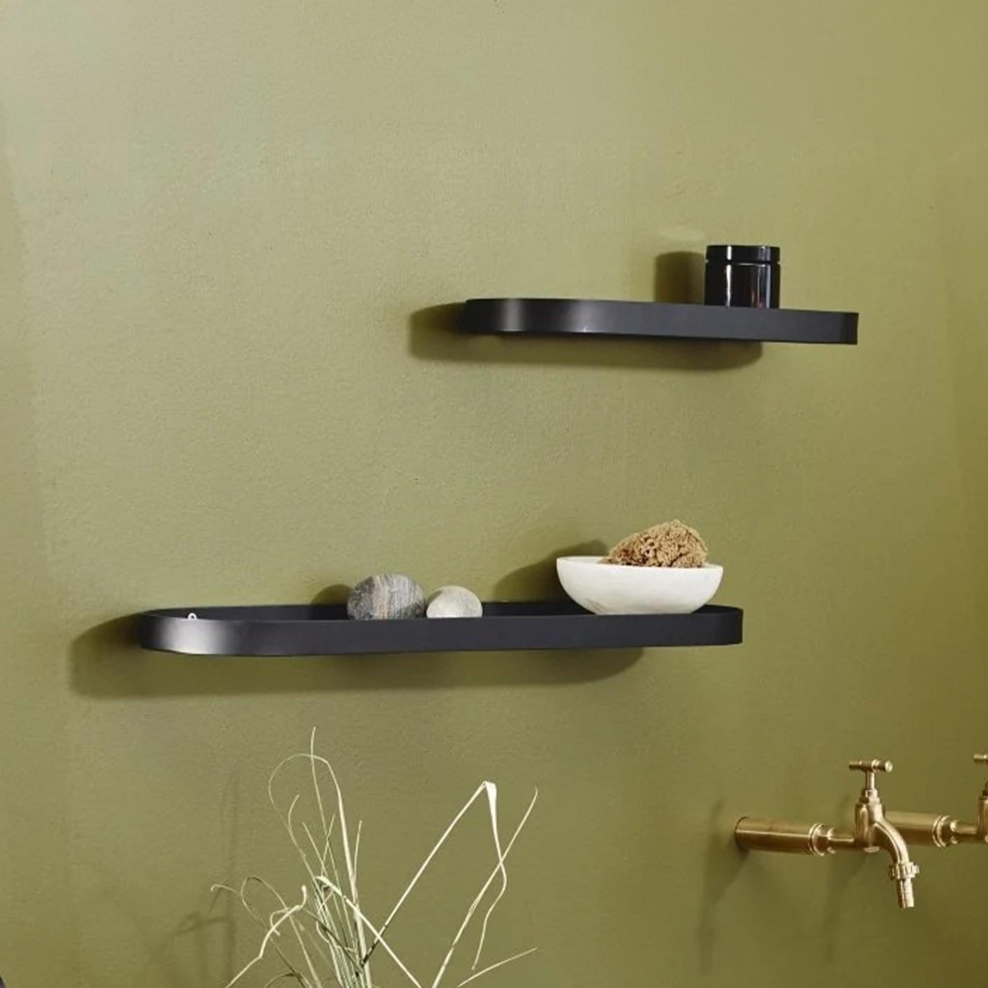 Sotra Wall Shelf - Black - Stainless Steel - Large