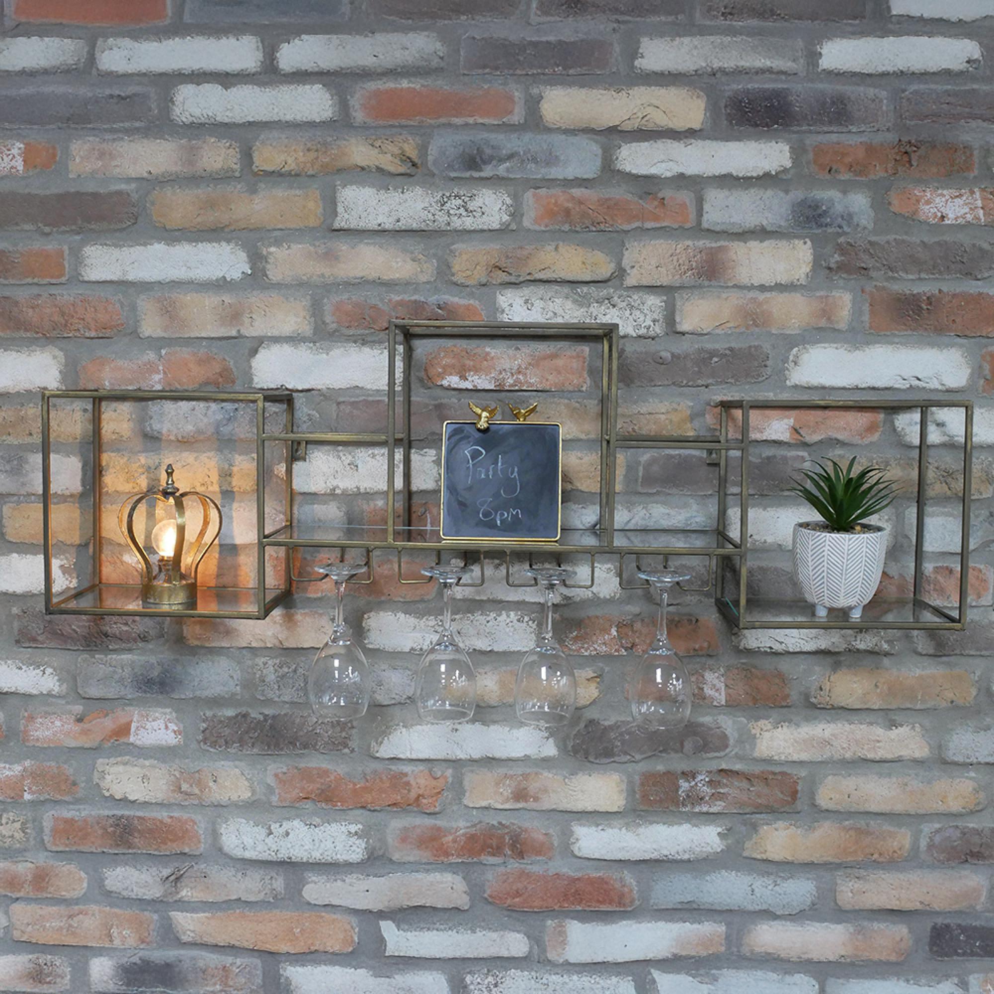 Wall Rack - Metal and Glass