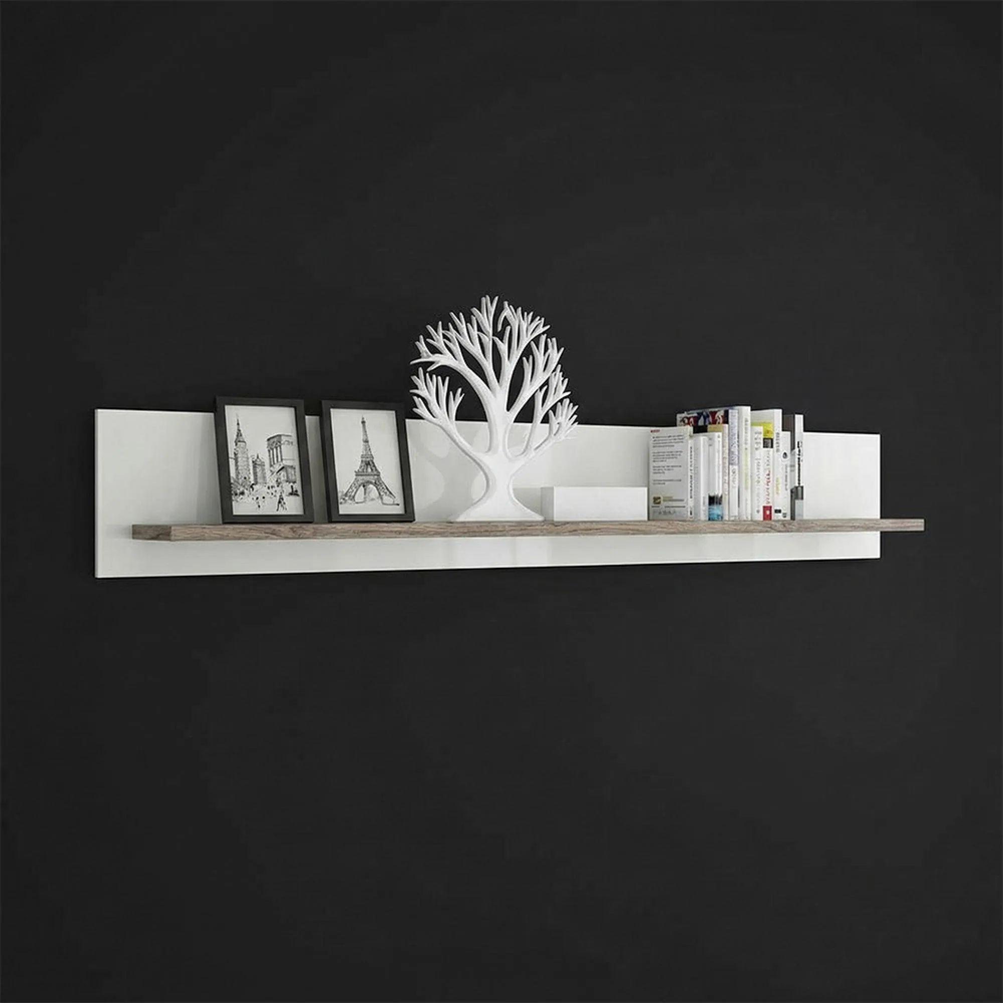 Toronto Wall Shelf - 125cm - White Gloss