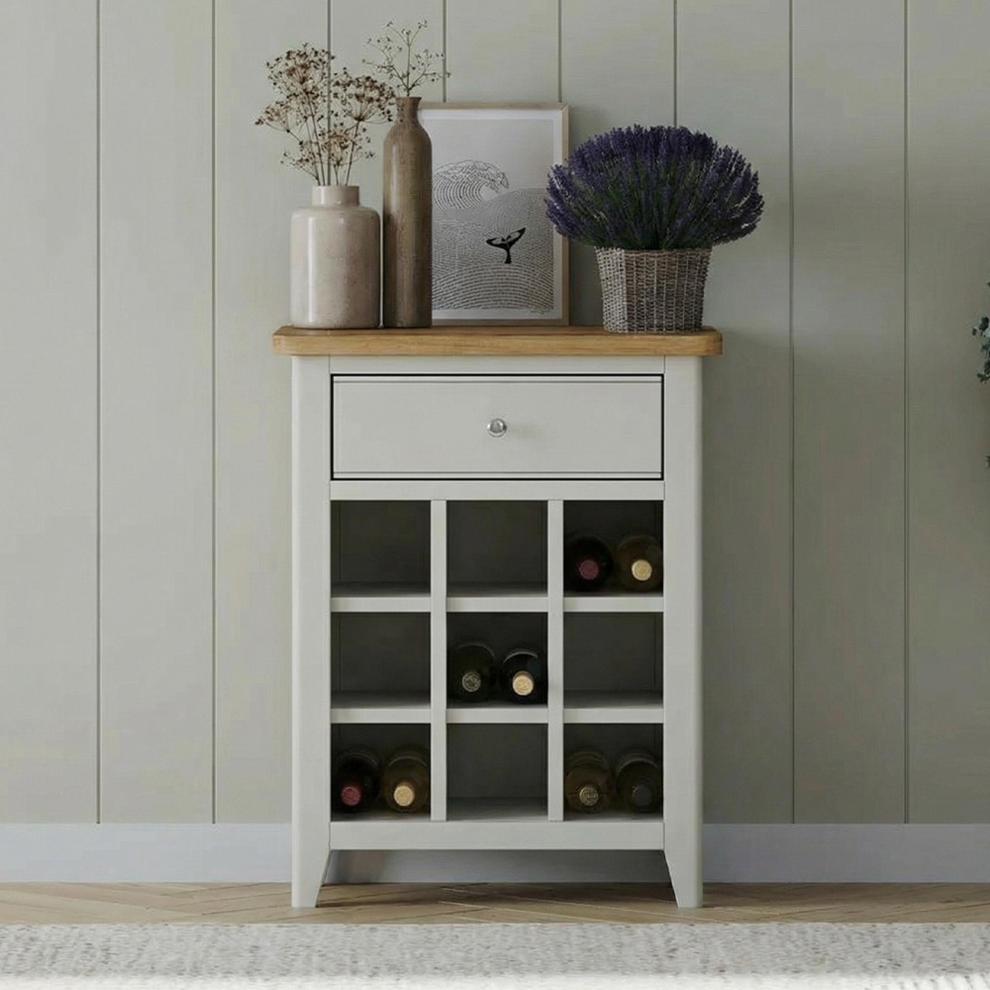 Arden Grey Painted Small Wine Rack