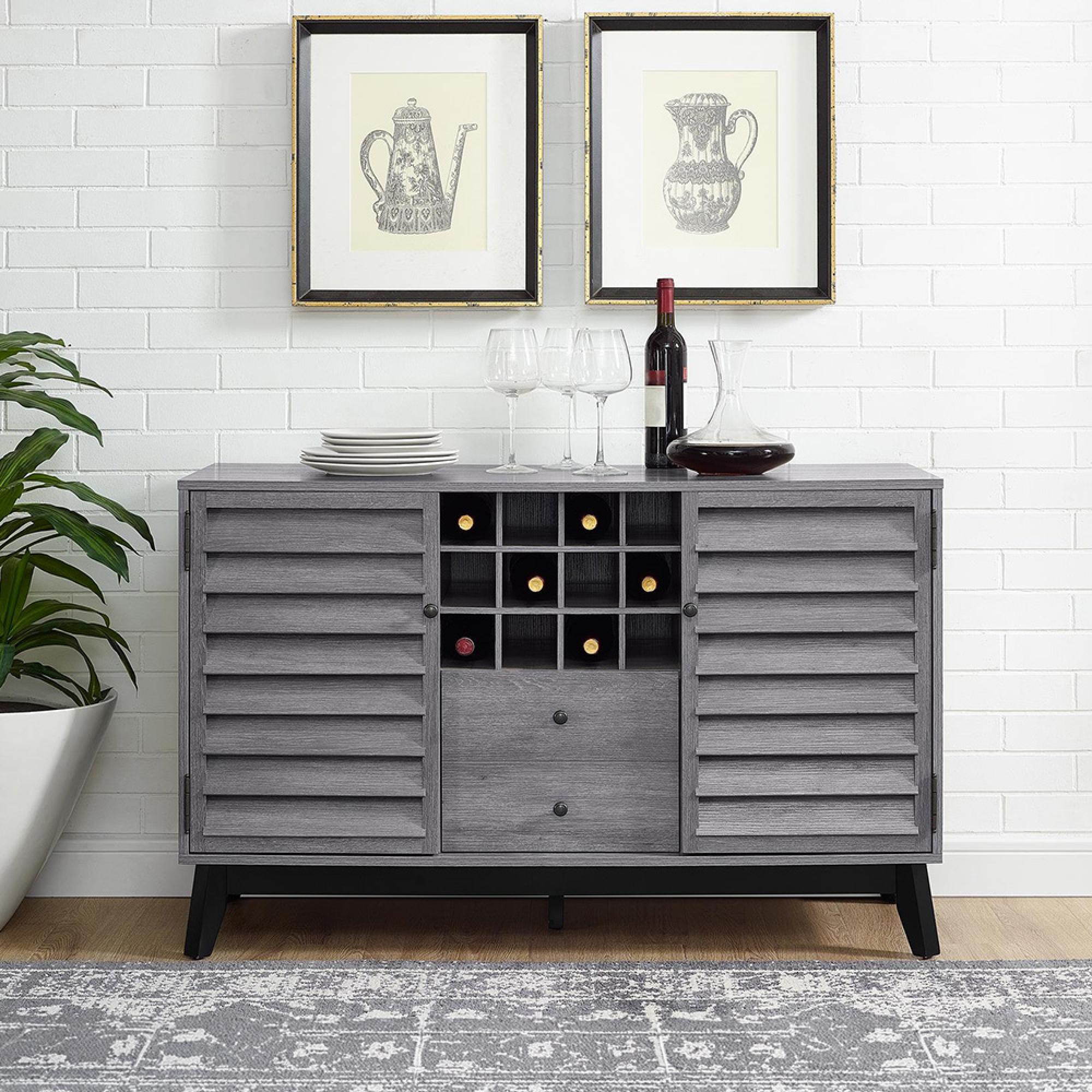 Vaughn Wine Cabinet - Grey Oak - 7904196COMUK
