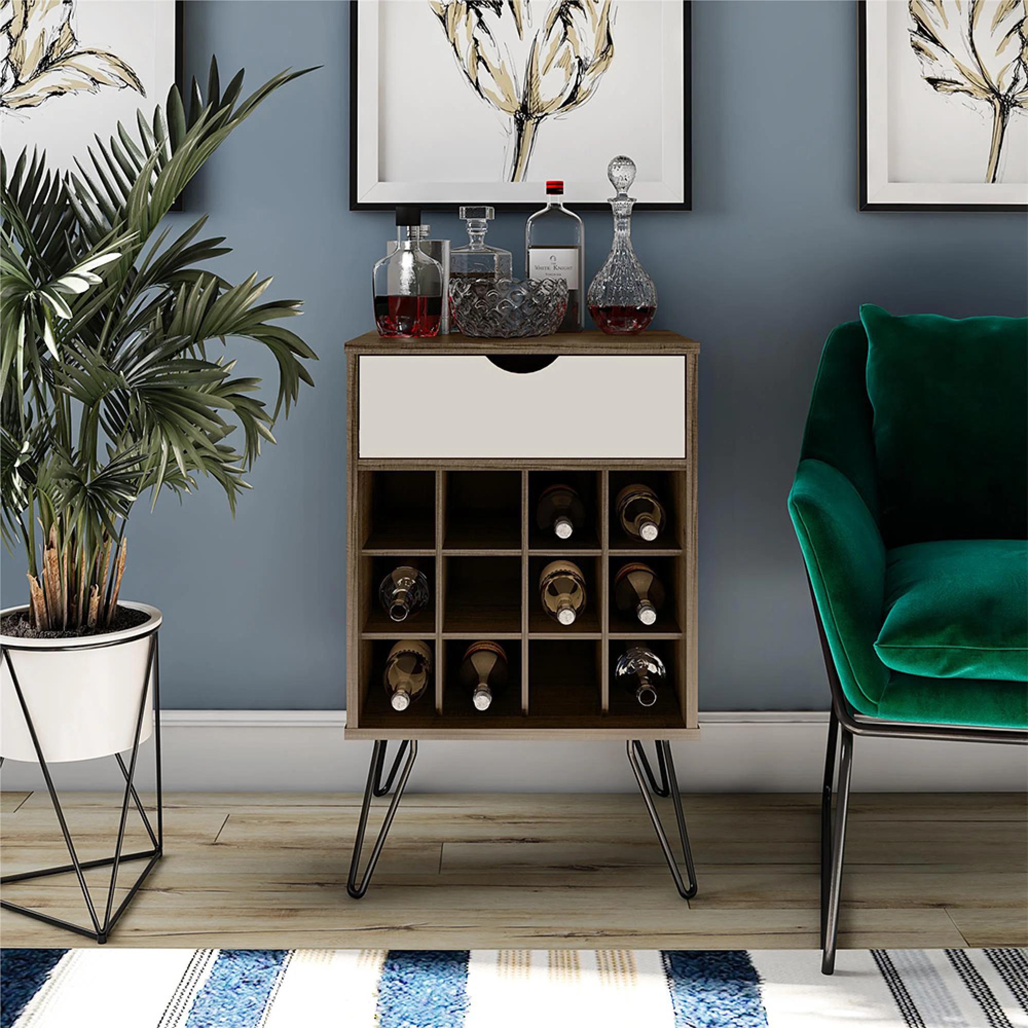 Novogratz Concord Wine Rack Cabinet - Brown Oak - 8374322COMNUK