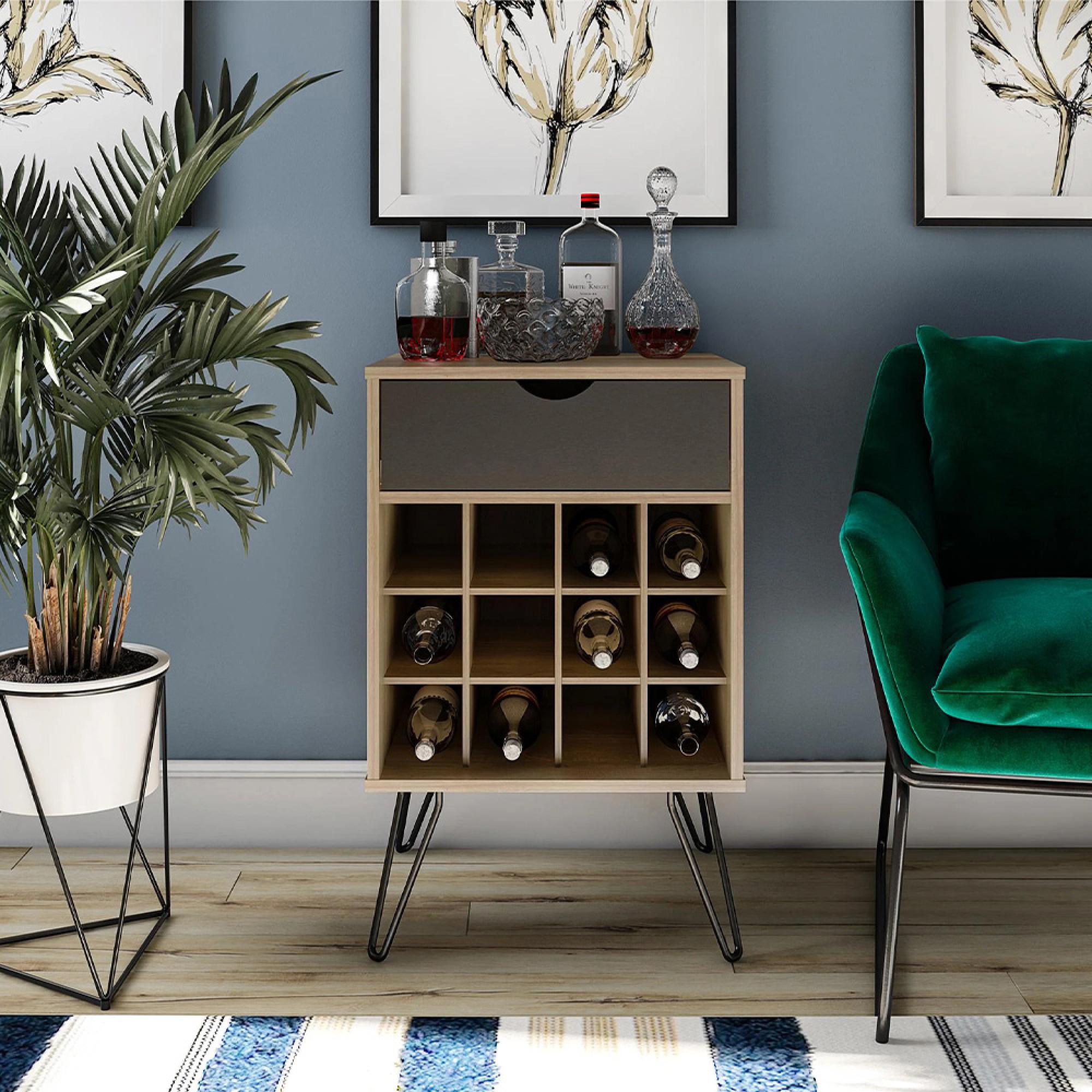 Novogratz Concord Wine Rack Cabinet - Natural - 8374348COMNUK