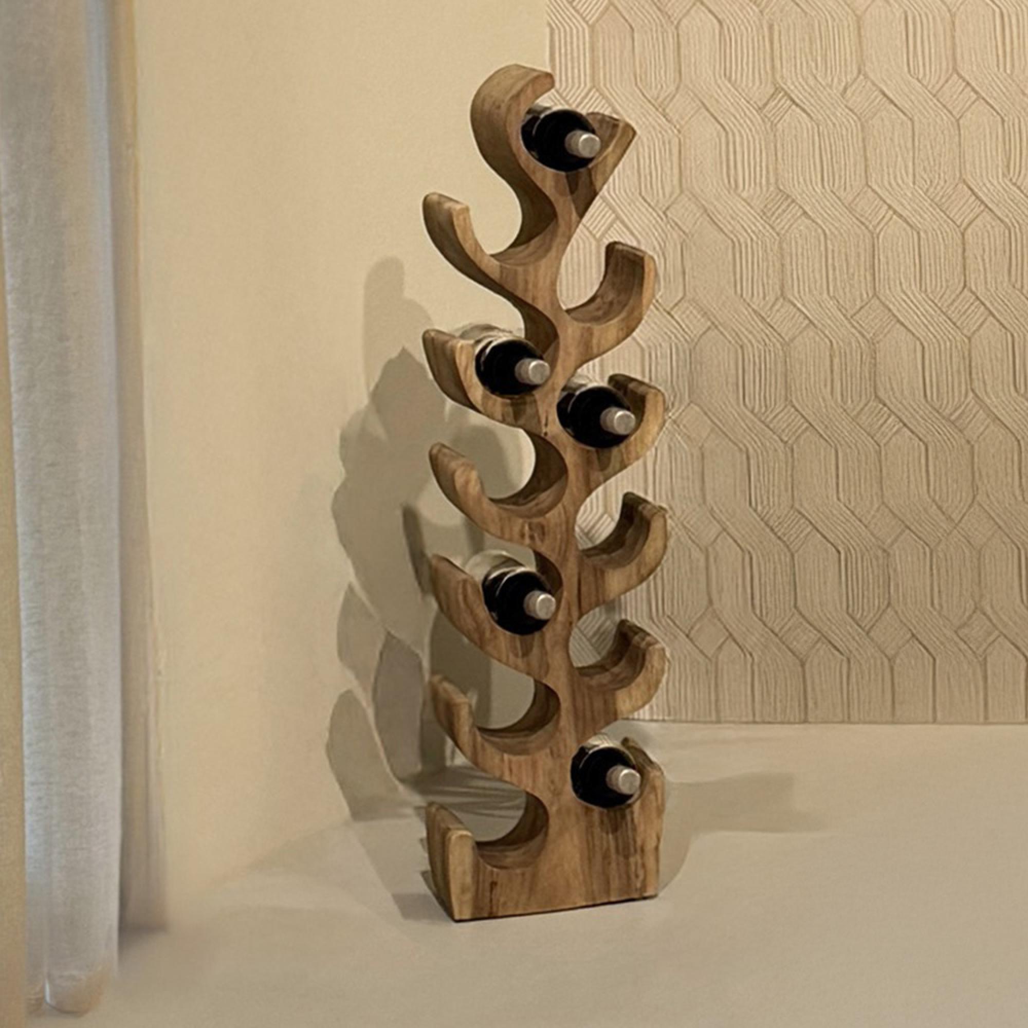 Suar Wine Rack - Natural Wood