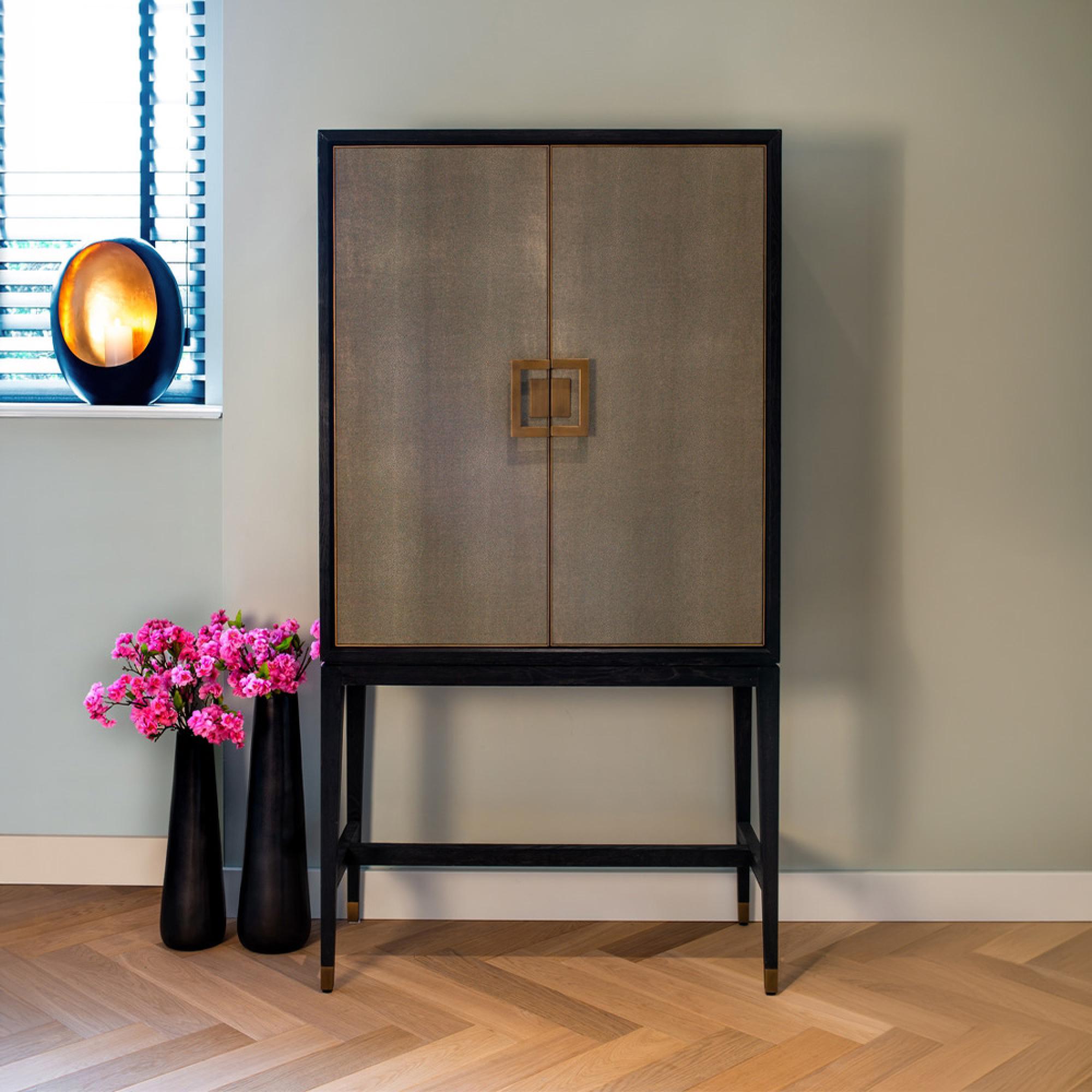 Bloomingville Shagreen 2 Door Bar Cabinet