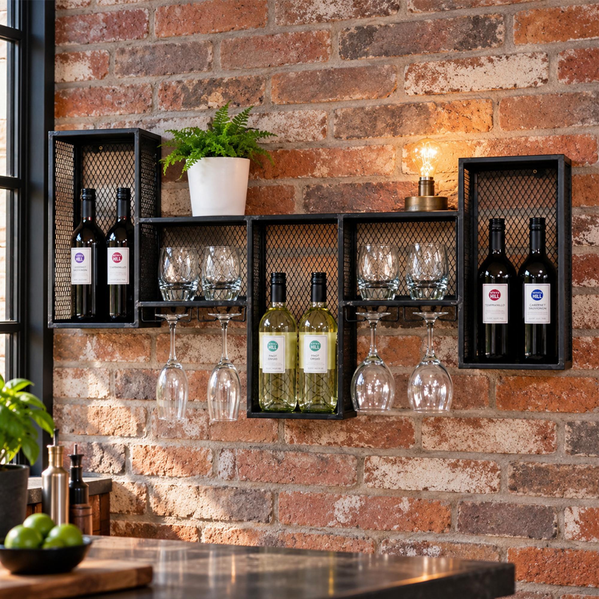 Black Metal Wine Cabinet