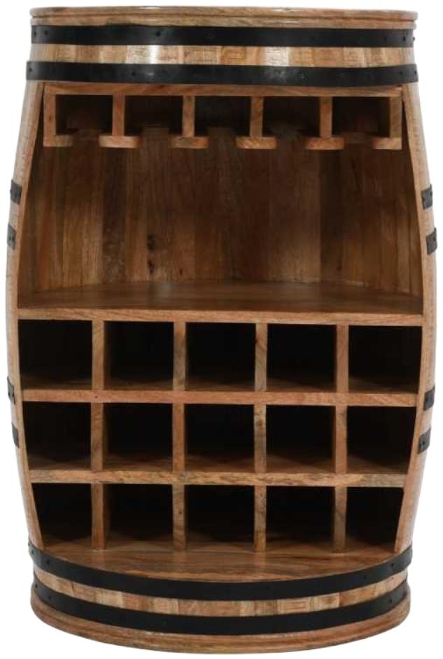 Dispur Wine Cabinet - Barrel - Solid Mango Wood
