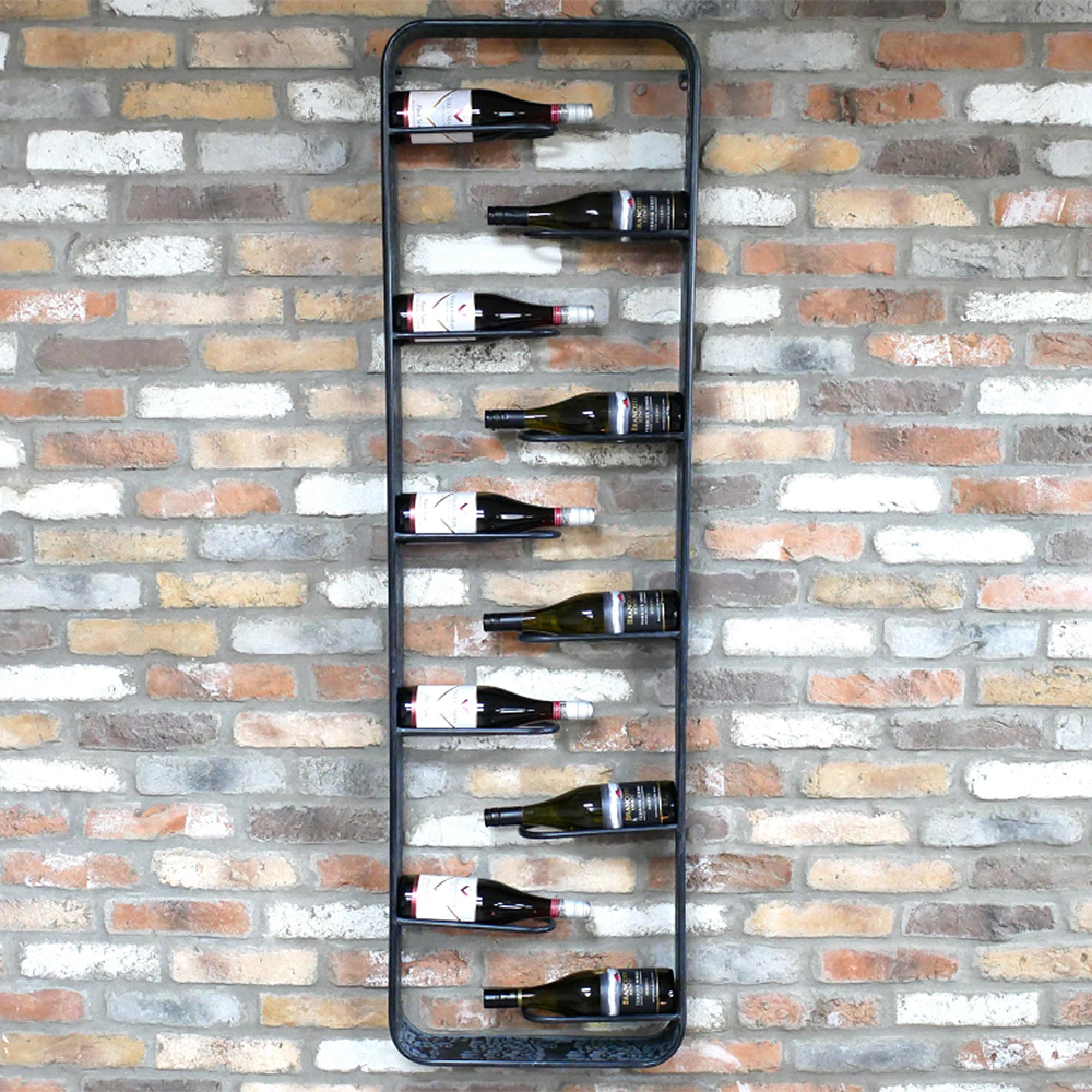 Wine Holder - Black Metal - 10 Wine Bottles