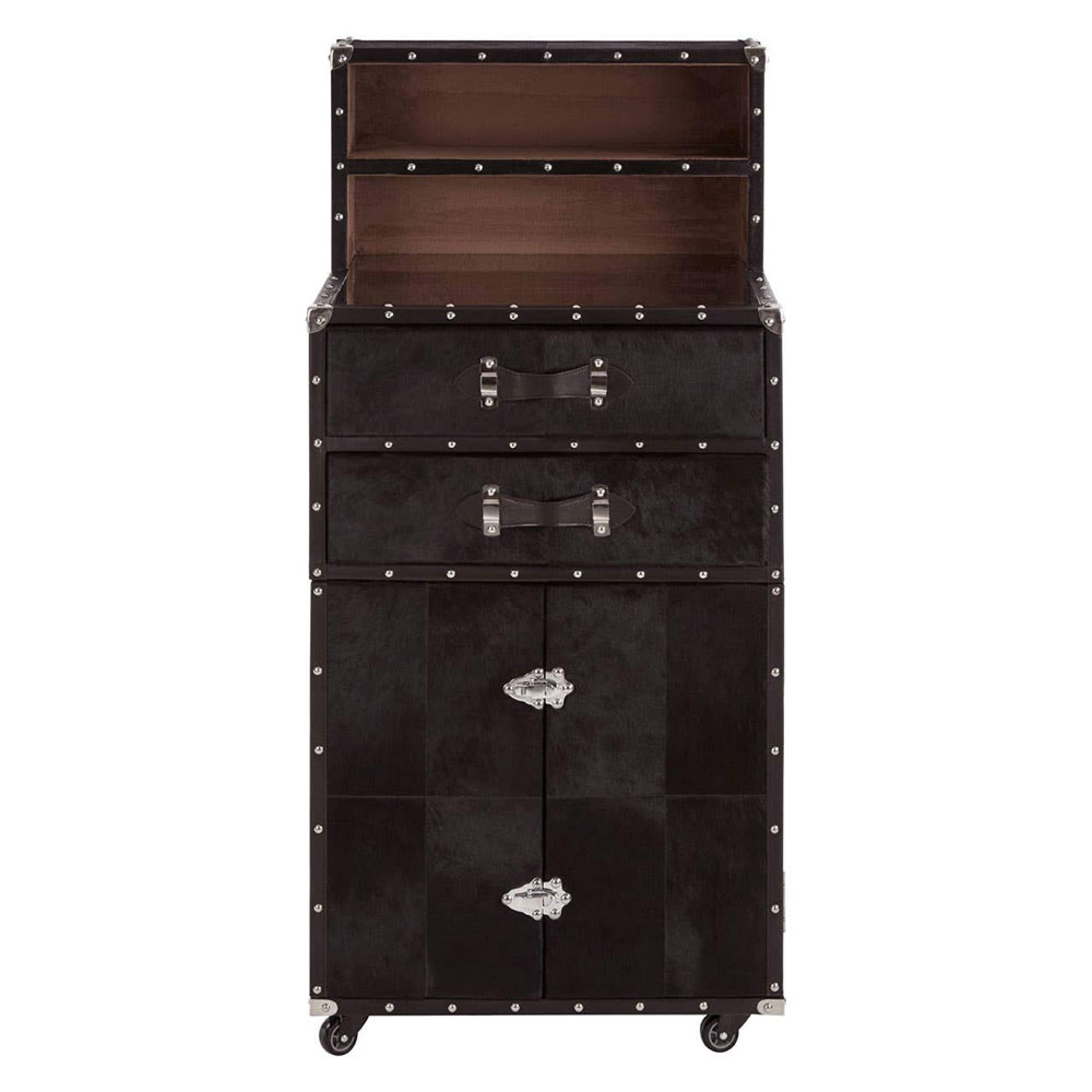 Kensington Townhouse Wine Cabinet - 2 Door - Black & Silver Fur
