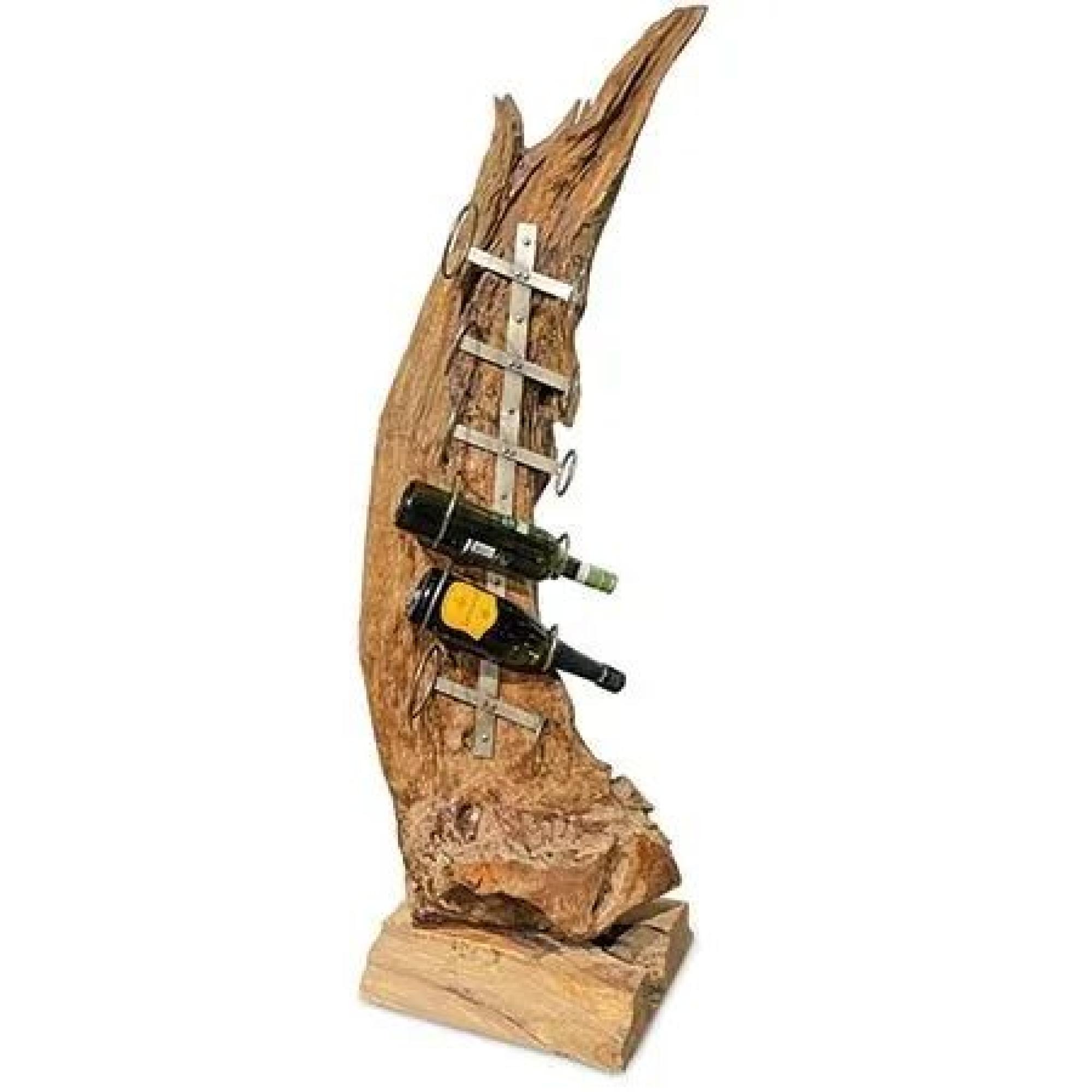 Teak Root Wine Holder Sculpture - 6 Hole