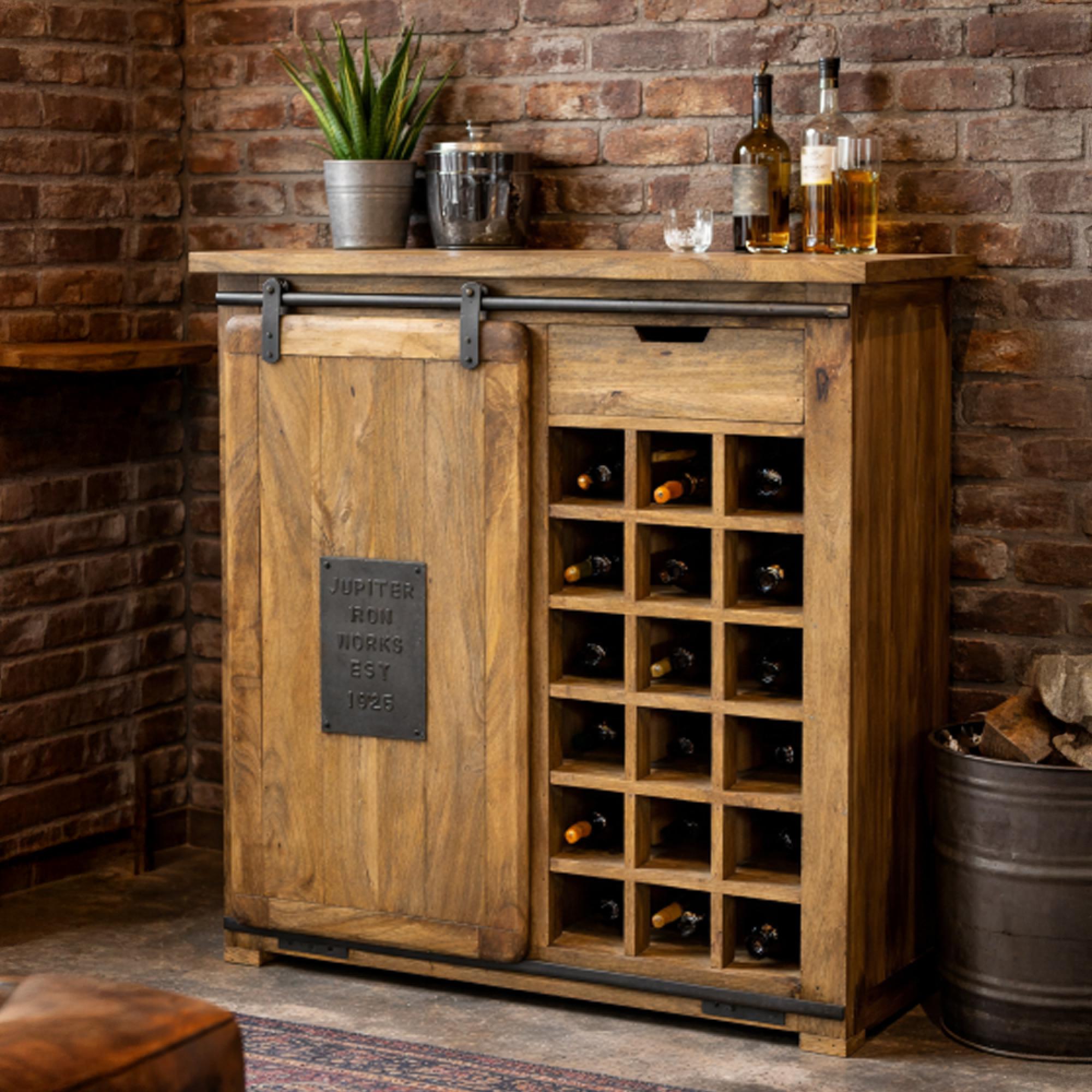 Wine Cabinet - Wooden - 1 Sliding Door